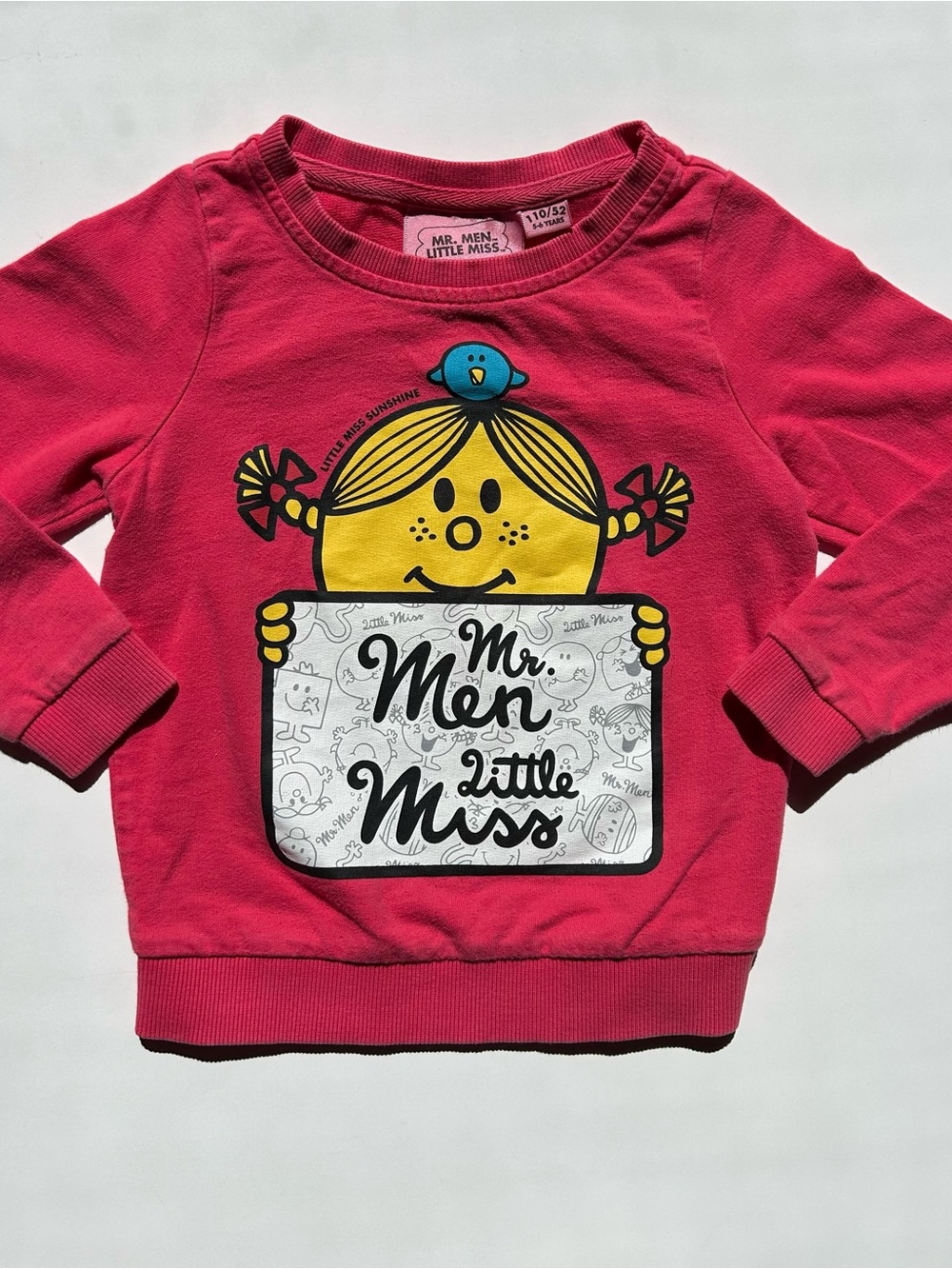 Mr Men Little Miss Bright Pink Graphic Pullover Crewneck Sweatshirt